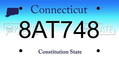 8AT748 Connecticut License Plate