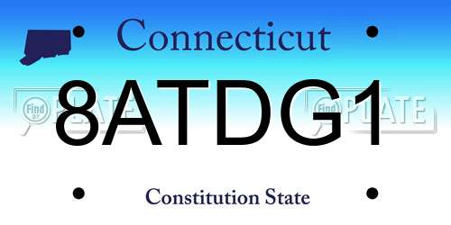 8ATDG1 Connecticut License Plate