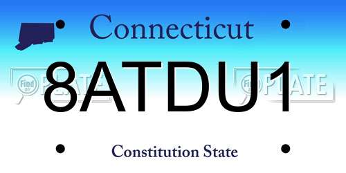 8ATDU1 Connecticut License Plate