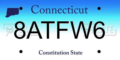 8ATFW6 Connecticut License Plate