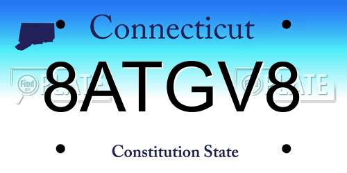 8ATGV8 Connecticut License Plate