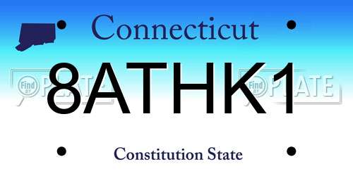 8ATHK1 Connecticut License Plate