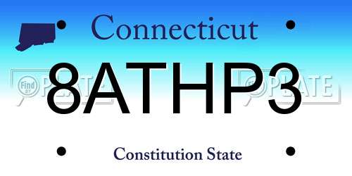 8ATHP3 Connecticut License Plate
