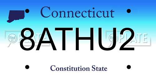 8ATHU2 Connecticut License Plate