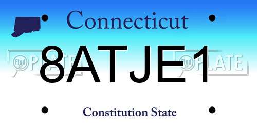 8ATJE1 Connecticut License Plate