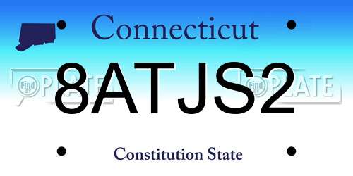 8ATJS2 Connecticut License Plate