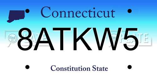 8ATKW5 Connecticut License Plate