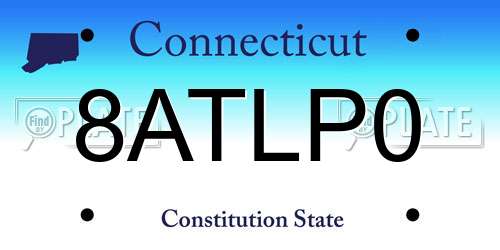 8ATLP0 Connecticut License Plate