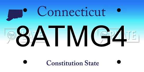 8ATMG4 Connecticut License Plate