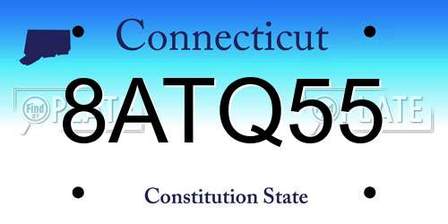 8ATQ55 Connecticut License Plate