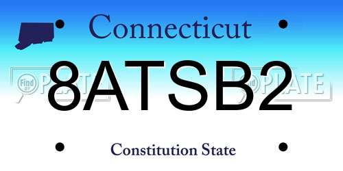 8ATSB2 Connecticut License Plate