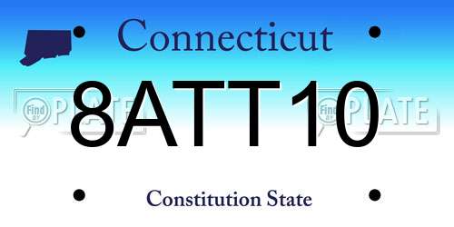 8ATT10 Connecticut License Plate
