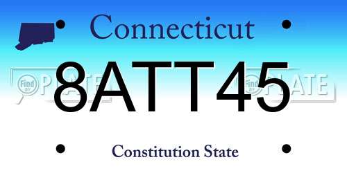 8ATT45 Connecticut License Plate