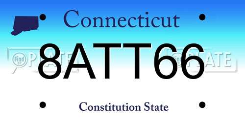 8ATT66 Connecticut License Plate