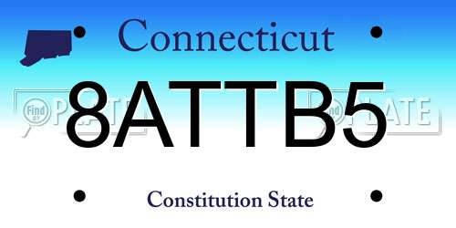 8ATTB5 Connecticut License Plate