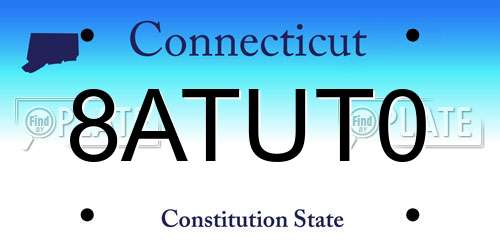 8ATUT0 Connecticut License Plate