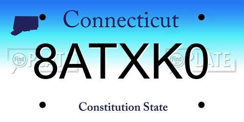 8ATXK0 Connecticut License Plate