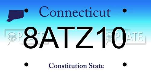 8ATZ10 Connecticut License Plate