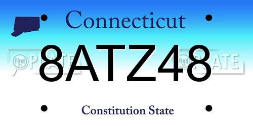 8ATZ48 Connecticut License Plate