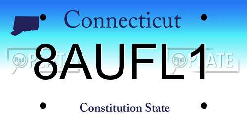 8AUFL1 Connecticut License Plate