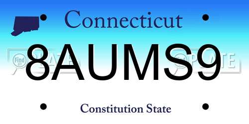 8AUMS9 Connecticut License Plate