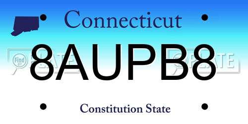 8AUPB8 Connecticut License Plate