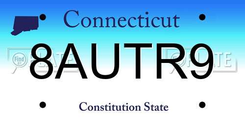 8AUTR9 Connecticut License Plate