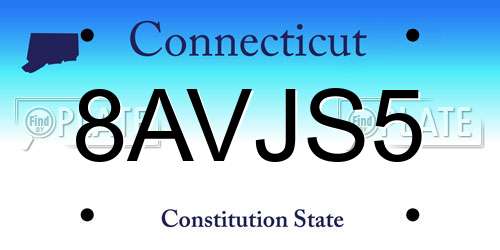 8AVJS5 Connecticut License Plate