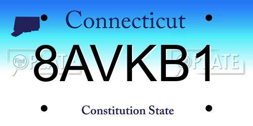 8AVKB1 Connecticut License Plate