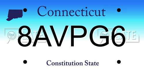 8AVPG6 Connecticut License Plate