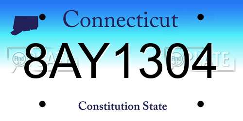 8AY1304 Connecticut License Plate