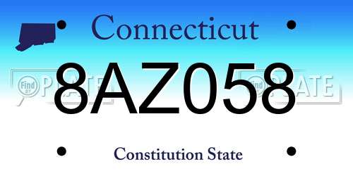 8AZ058 Connecticut License Plate
