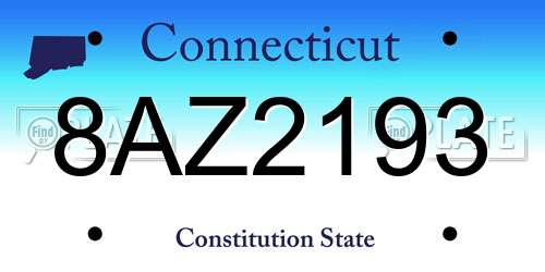 8AZ2193 Connecticut License Plate