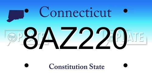 8AZ220 Connecticut License Plate