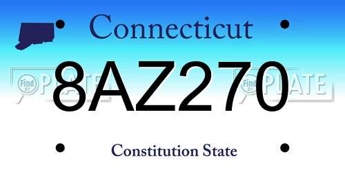 8AZ270 Connecticut License Plate
