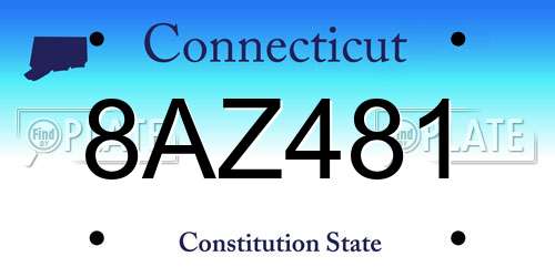 8AZ481 Connecticut License Plate