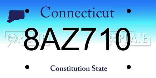 8AZ710 Connecticut License Plate