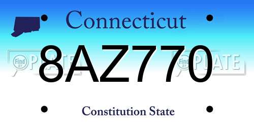 8AZ770 Connecticut License Plate