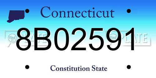 8B02591 Connecticut License Plate