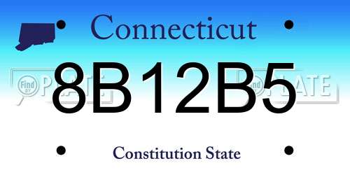 8B12B5 Connecticut License Plate