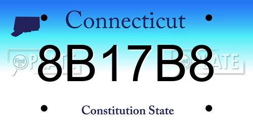 8B17B8 Connecticut License Plate