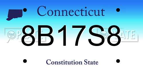 8B17S8 Connecticut License Plate