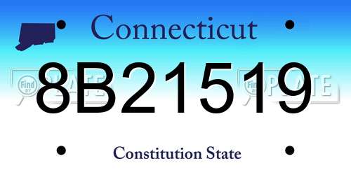 8B21519 Connecticut License Plate