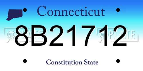 8B21712 Connecticut License Plate