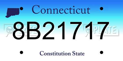 8B21717 Connecticut License Plate