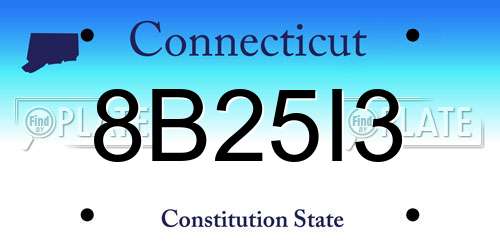 8B25I3 Connecticut License Plate