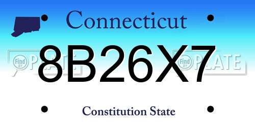 8B26X7 Connecticut License Plate