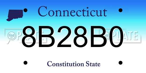 8B28B0 Connecticut License Plate