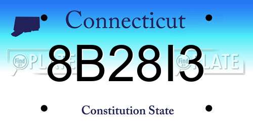 8B28I3 Connecticut License Plate