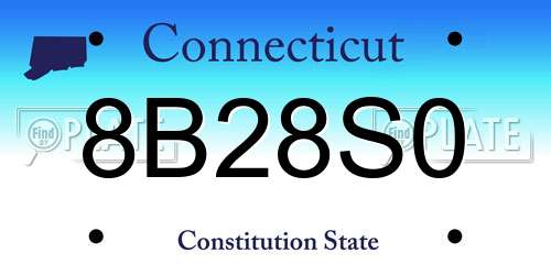 8B28S0 Connecticut License Plate
